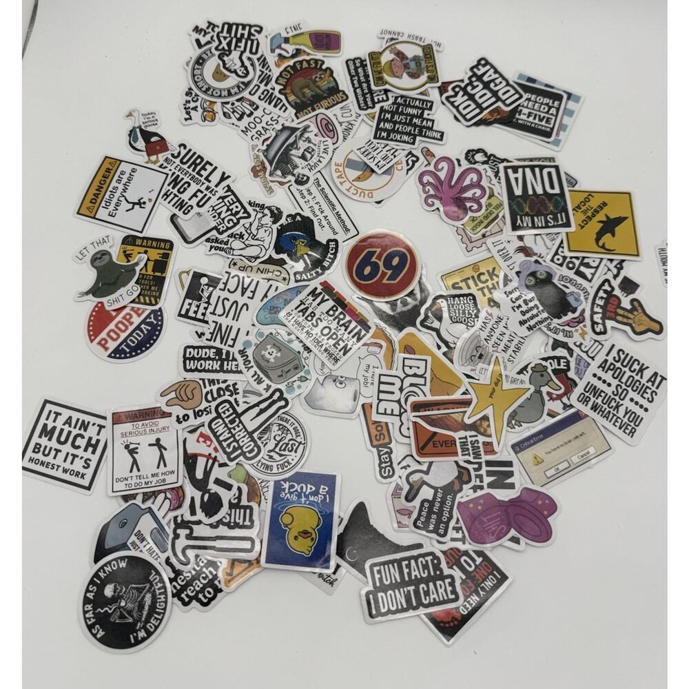 Bulk Lot 120 Funny Stickers Adult Novelty Sarcastic Fathers Day Dad Joke Humor